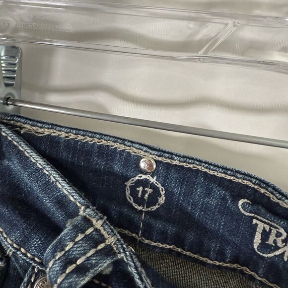 Trinity Ranch Jeans Womens 17 35x35 Dark Wash Blue Denim Bedazzled Cotton Blend - Picture 8 of 16